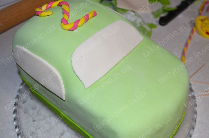 Детский торт тачка Молния маквин из мастики своими руками. Пошаговый рецепт с фото