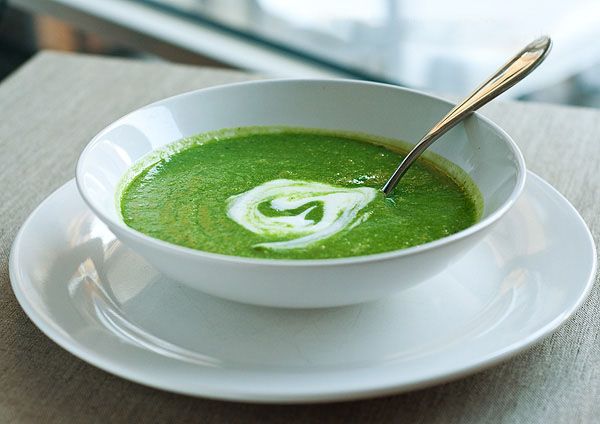 Зелёный суп-пюре со шпинатом